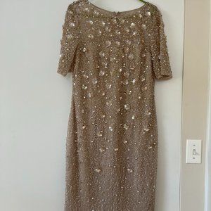 Adrianna Papell Petaluma Dress,  Champagne, Size 12